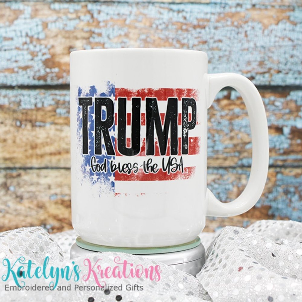 COPY - NEW Trump God Bless the USA - 15oz Ceramic Coffee Mug RTS